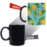 banana leaves banana design pattern Morphing Mug Heat Changing Mug