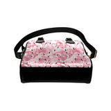 Pink flamingos pattern background Shoulder Handbag