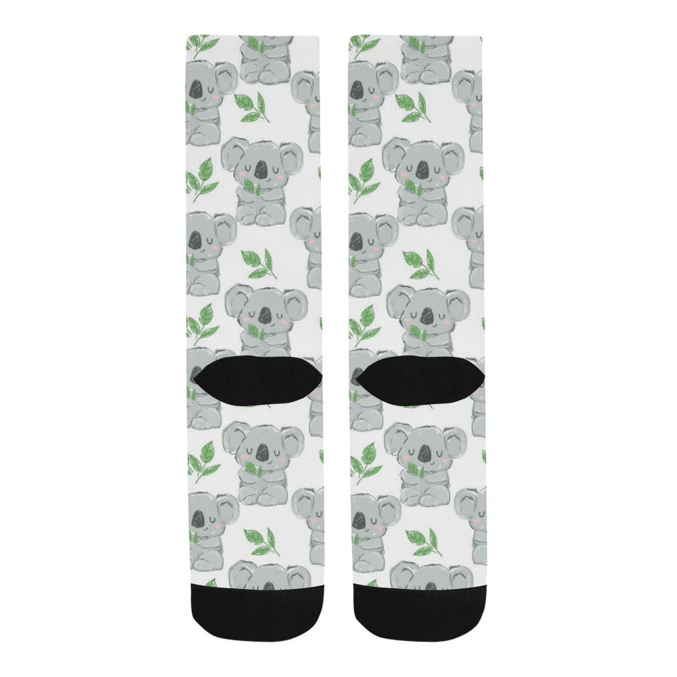 Hand drawn Koala leaves pattern Crew Socks