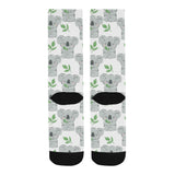 Hand drawn Koala leaves pattern Crew Socks