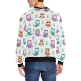 Cute owl pattern Men's Crew Neck Sweatshirt