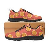 Oranges pattern red background Women's Sneaker Shoes