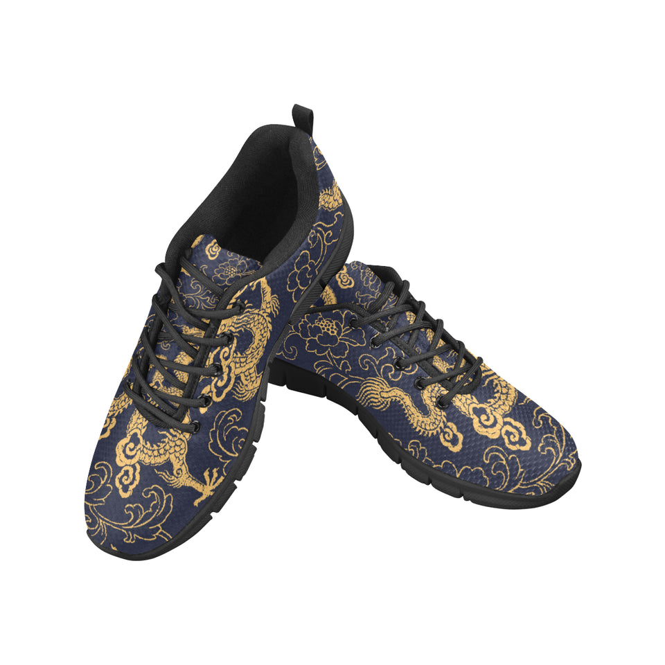Gold dragon pattern Men's Sneaker Shoes