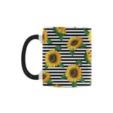 sunflowers ribbon background Morphing Mug Heat Changing Mug