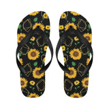 sunflower golden polygonal shapes Unisex Flip Flops