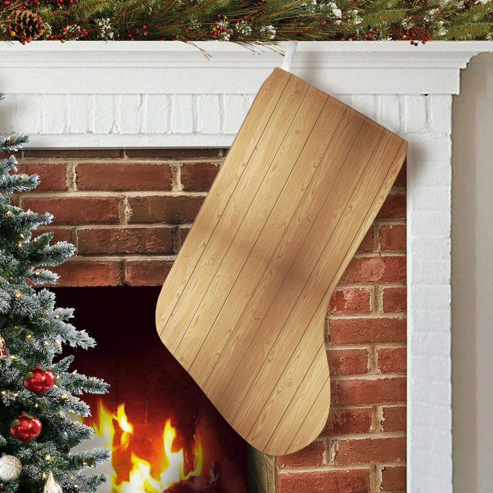 Wood Printed Pattern Print Design 05 Christmas Stocking