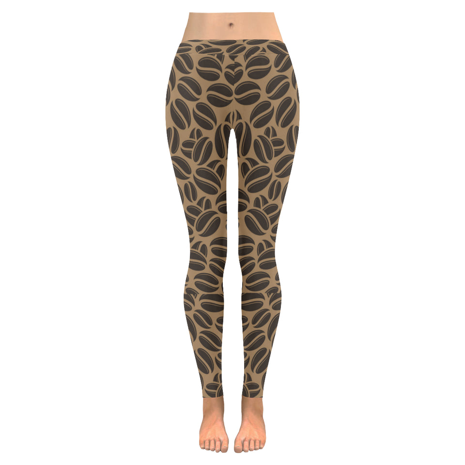 Coffee bean on brown background Women's Legging Fulfilled In US