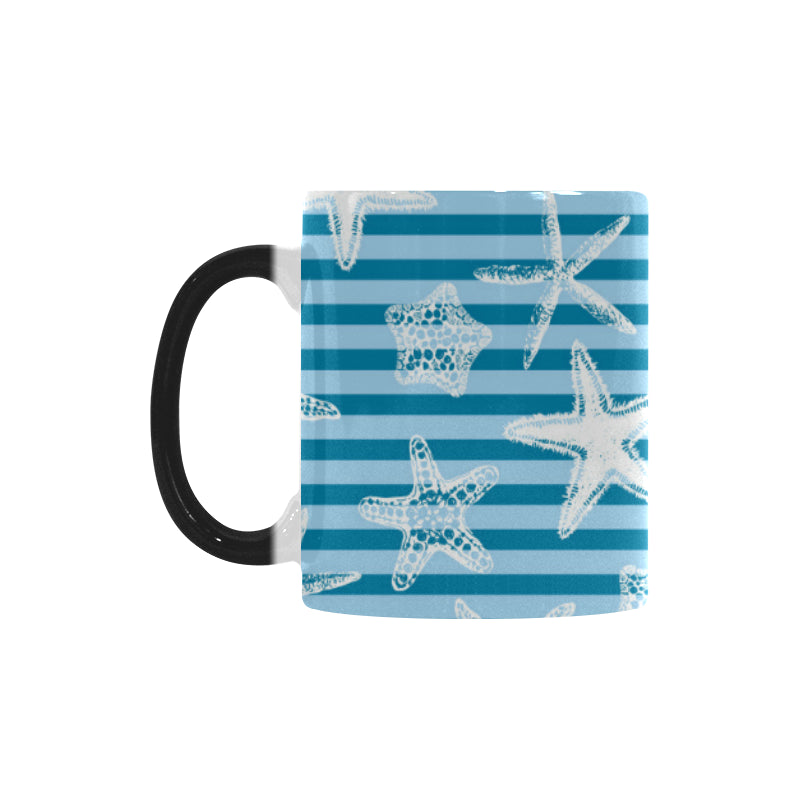 Starfish blue blackground Morphing Mug Heat Changing Mug