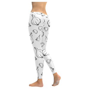 Garlic pattern black white Women's Legging Fulfilled In US
