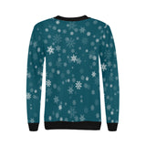 Snowflake pattern dark background Women's Crew Neck Sweatshirt