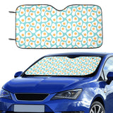 Fried Eggs Pattern Print Design 04 Car Sun Shade