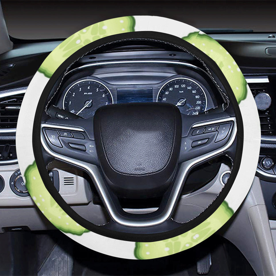 Cucumber slices pattern Car Steering Wheel Cover