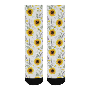 beautiful sunflowers pattern Crew Socks