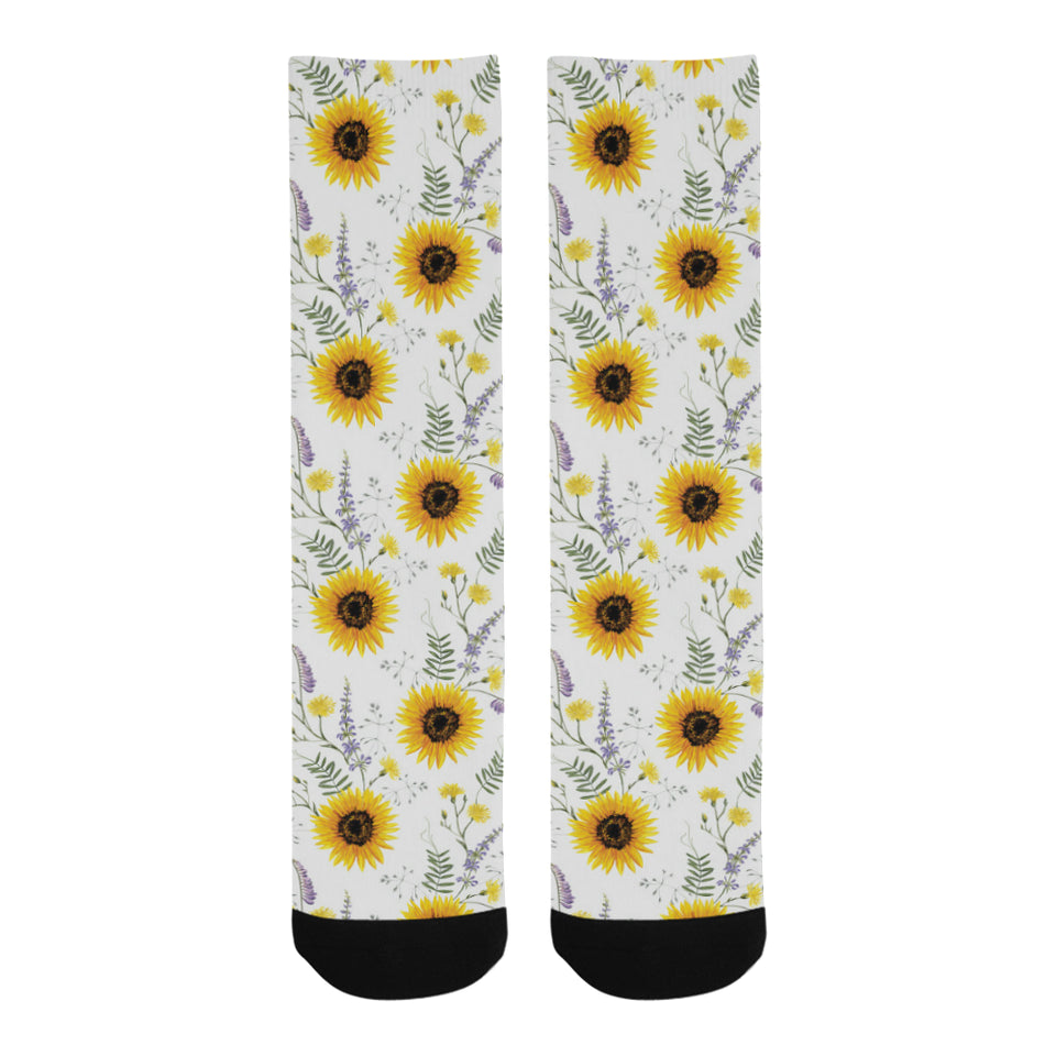 beautiful sunflowers pattern Crew Socks