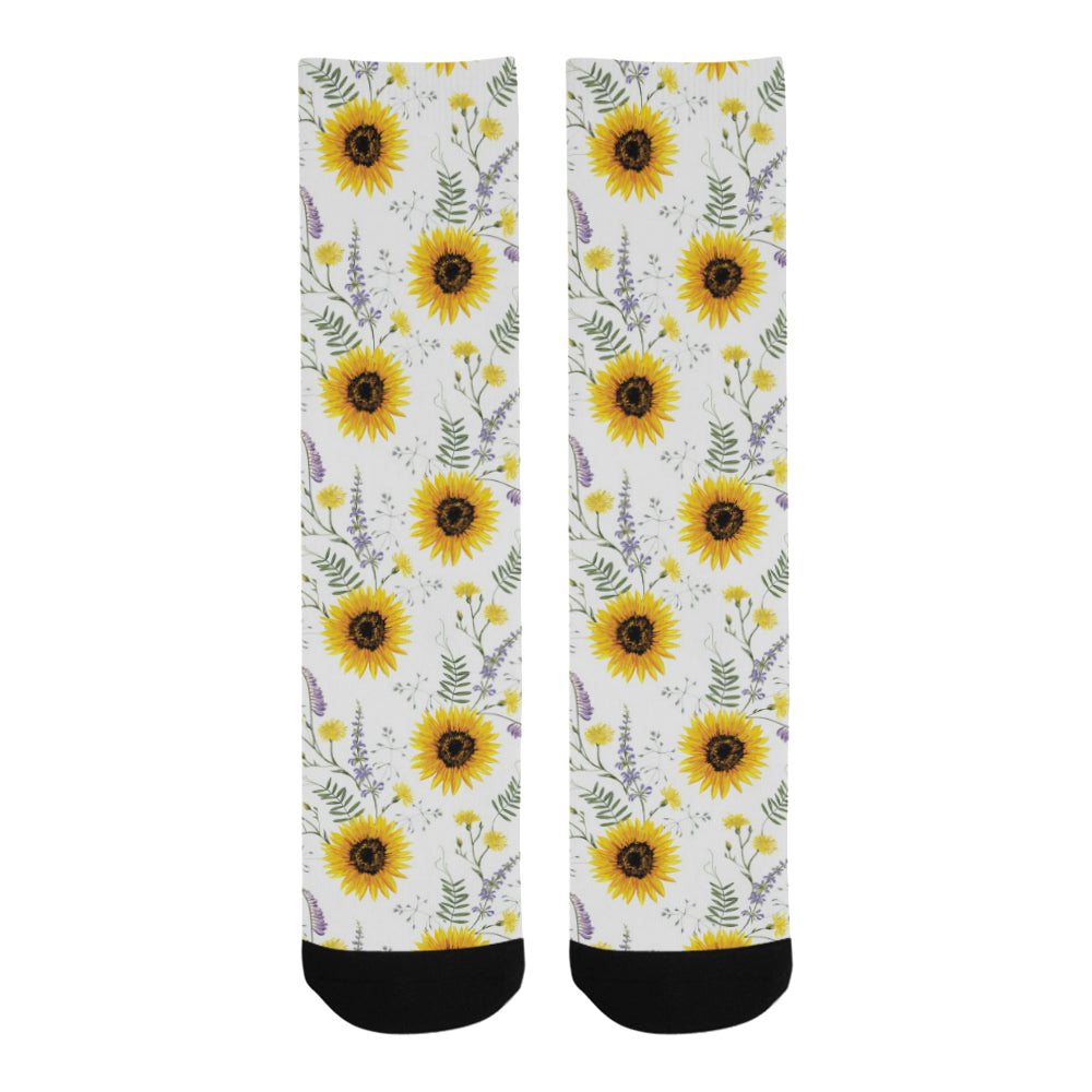 beautiful sunflowers pattern Crew Socks