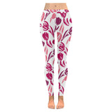 pink sketch tulip pattern Women's Legging Fulfilled In US
