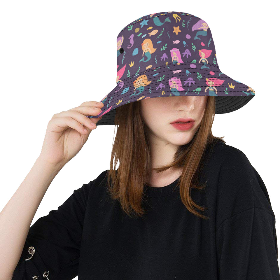 beautiful mermaid Fish jellyfish algae other marin Unisex Bucket Hat