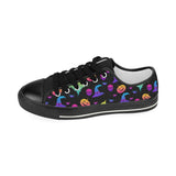 Colorful halloween background Kids' Boys' Girls' Low Top Canvas Shoes Black
