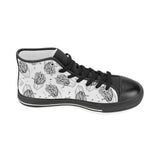 Hand drawn french fries pattern Women's High Top Canvas Shoes Black