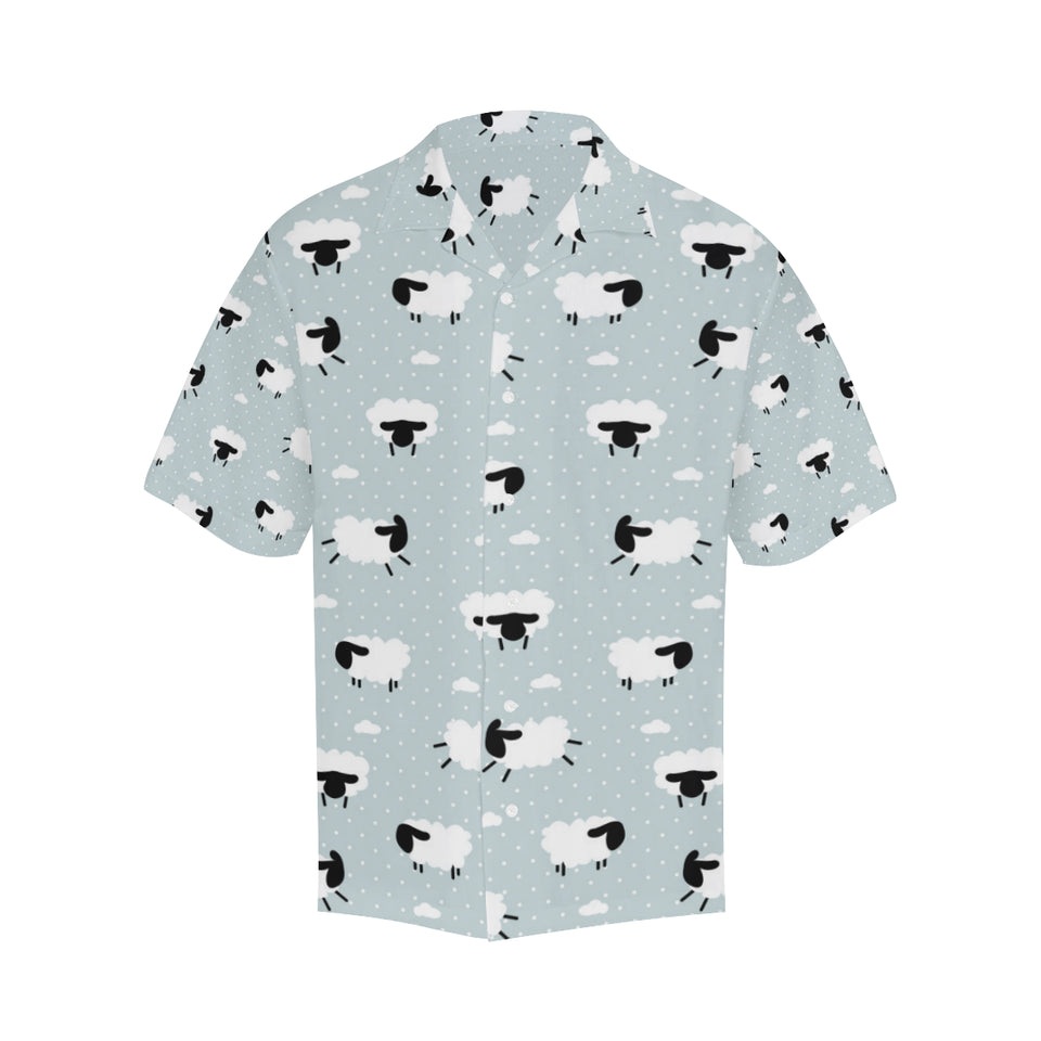 Sheep polka dot cloud pattern Men's All Over Print Hawaiian Shirt