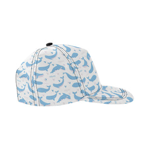 Blue whale pattern All Over Print Snapback Cap