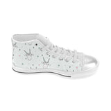 Cute goat design pattern Women's High Top Canvas Shoes White