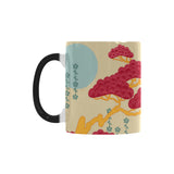 Red Bonsai gray sun japanese pattern Morphing Mug Heat Changing Mug