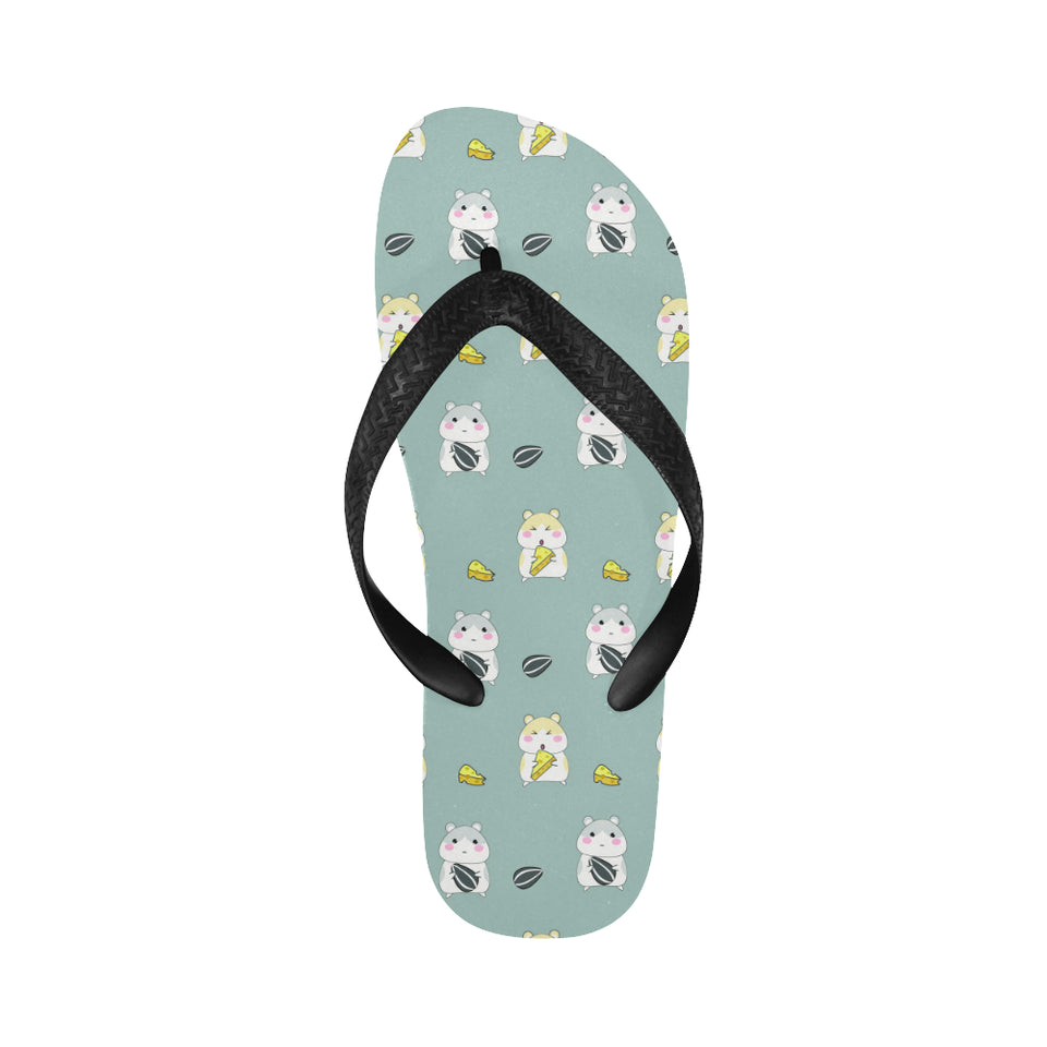 Cute hamster cheese pattern Unisex Flip Flops