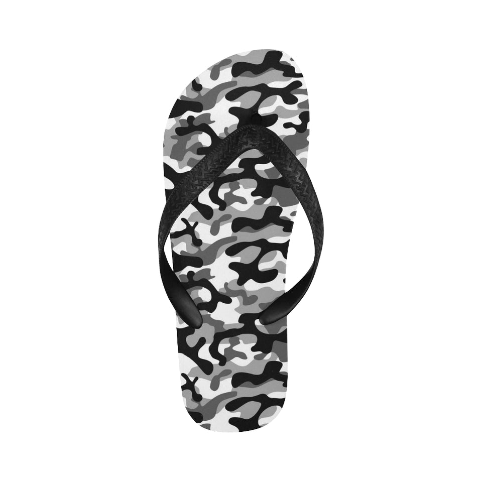 Black white camouflage pattern Unisex Flip Flops