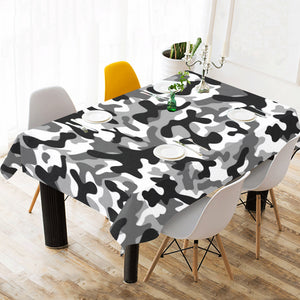 Black white camouflage pattern Tablecloth
