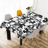Black white camouflage pattern Tablecloth