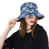 Blue camouflage pattern Unisex Bucket Hat