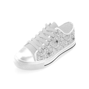 Spider web cobweb pattern Men's Low Top Shoes White