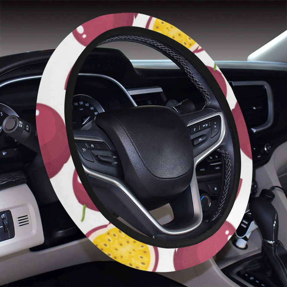Passion fruit design pattern Car Steering Wheel Cover