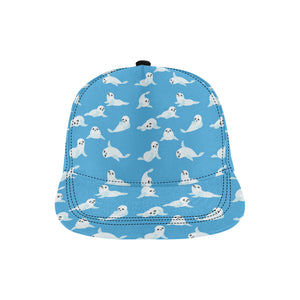 Cute sea lion seal pattern background All Over Print Snapback Cap