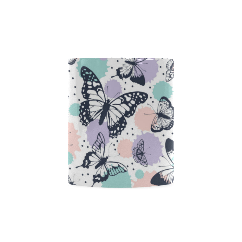 Butterfly pattern Classical White Mug (Fulfilled In US)