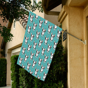 Hand drawn boston terrier dog pattern House Flag Garden Flag