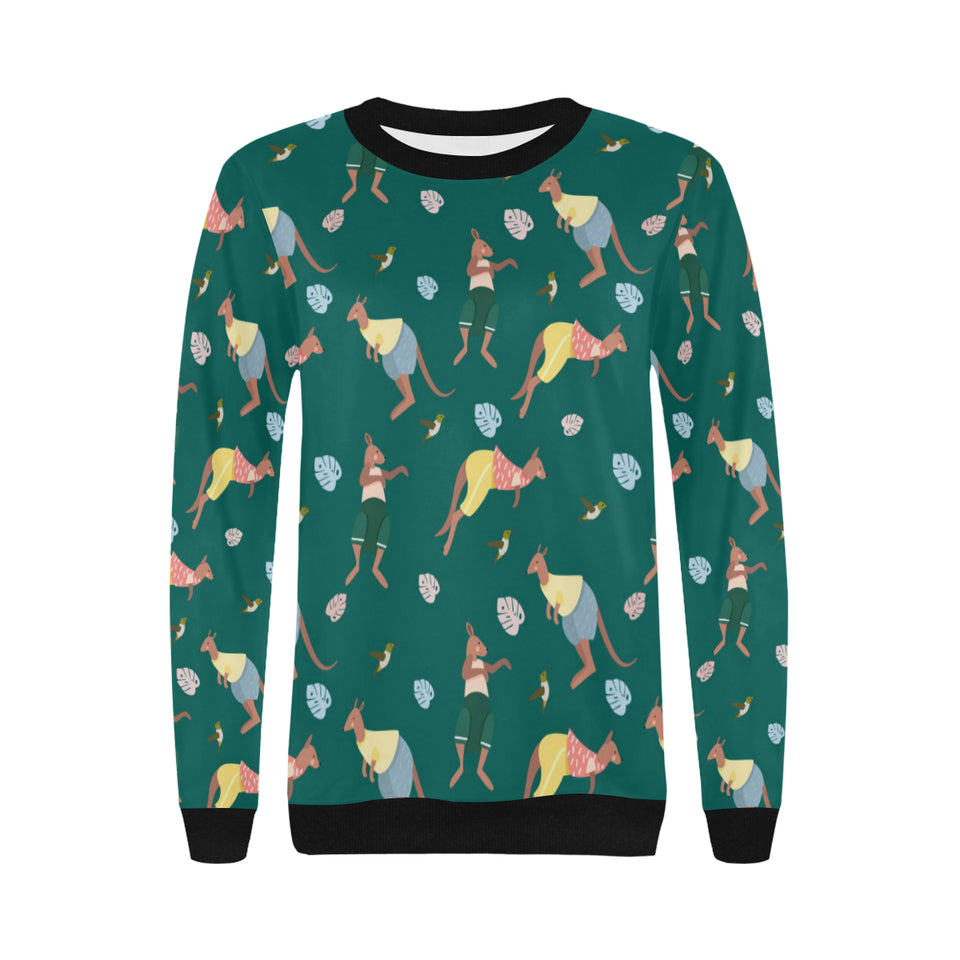 Kangaroo leaves pattern Women's Crew Neck Sweatshirt