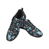Skull flower roses leave pattern Men's Sneaker Shoes