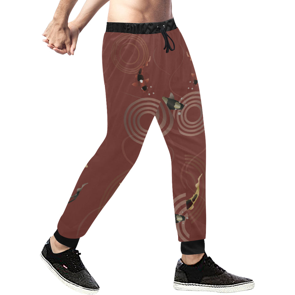 Fancy Carp red background Unisex Casual Sweatpants