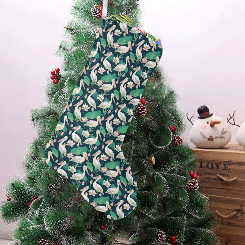 Pelican Pattern Print Design 03 Christmas Stocking