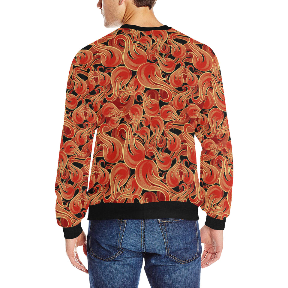 Fire flame pattern Men's Crew Neck Sweatshirt