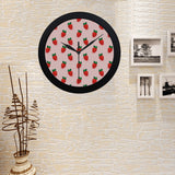 Strawberry beautiful pattern Elegant Black Wall Clock