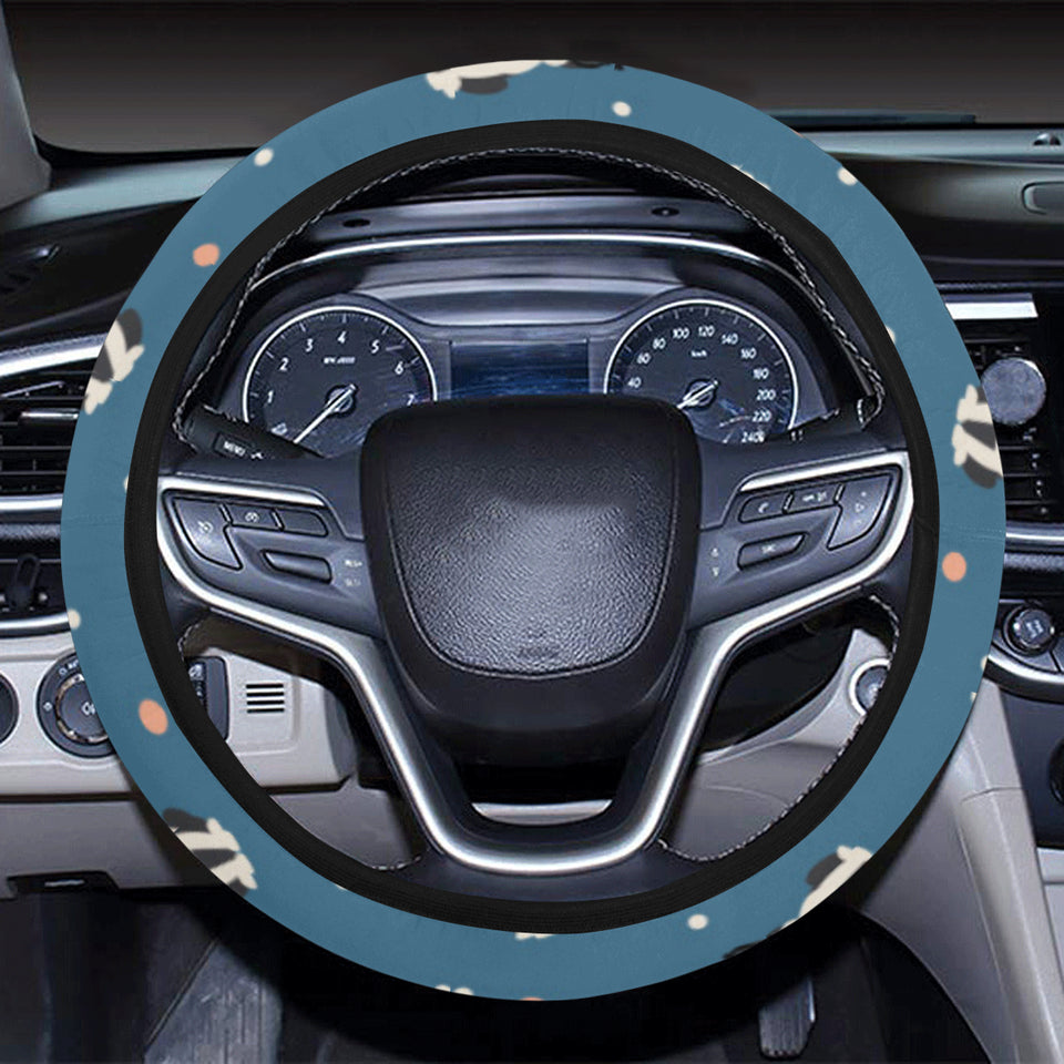 Cute boston terrier dog spattern Car Steering Wheel Cover