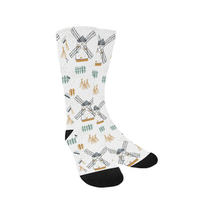 windmill pattern Crew Socks