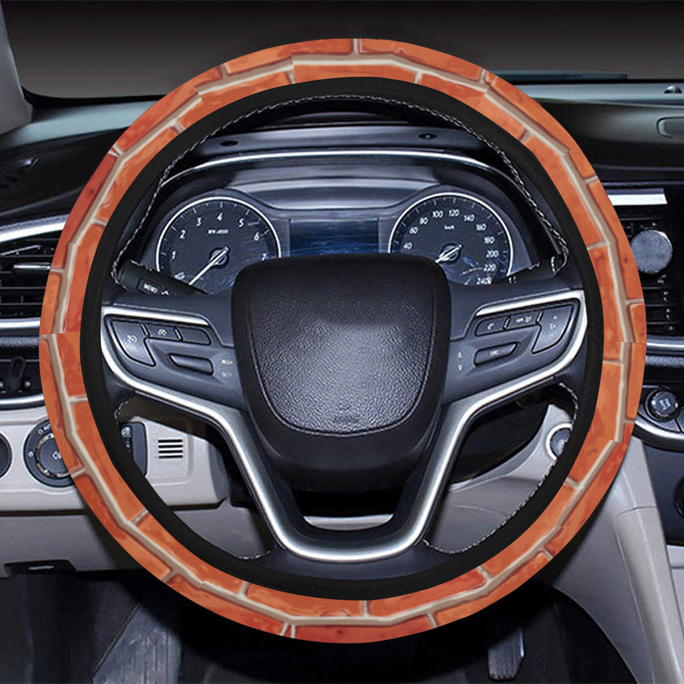 Brick Printed Pattern Print Design 03 Car Steering Wheel Cover