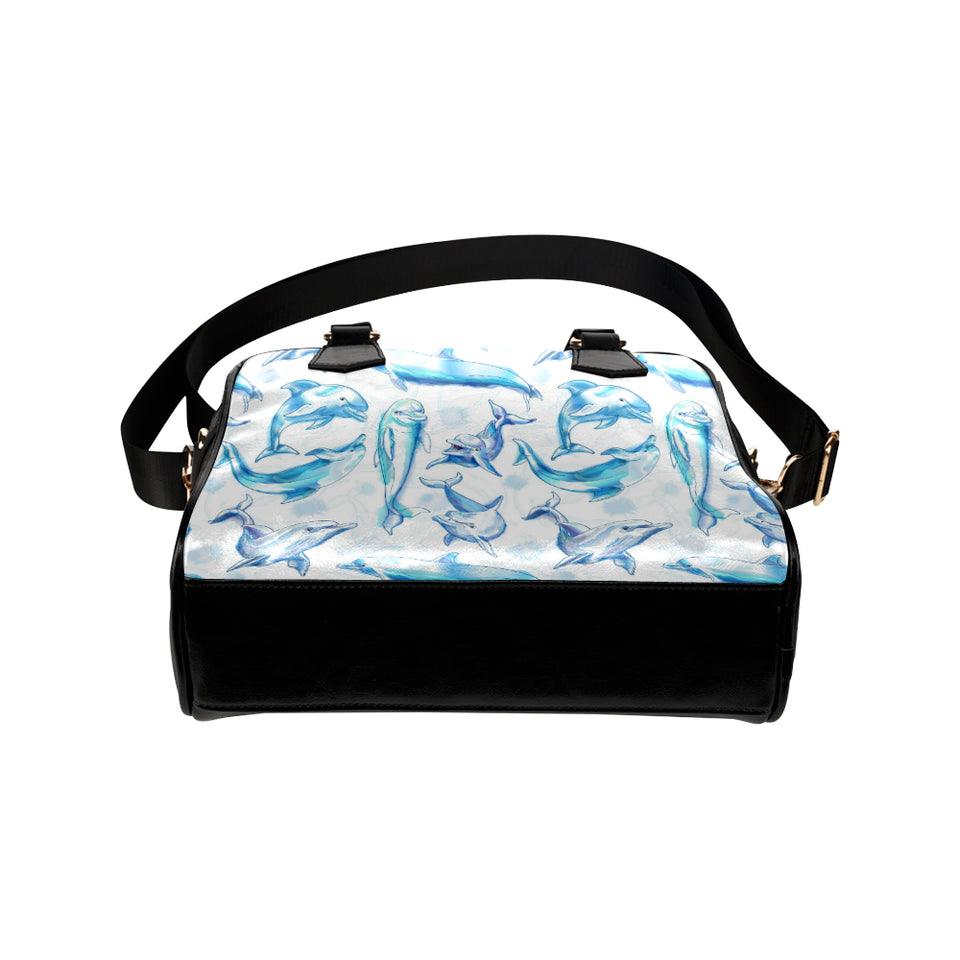 Watercolor dolphin pattern Shoulder Handbag