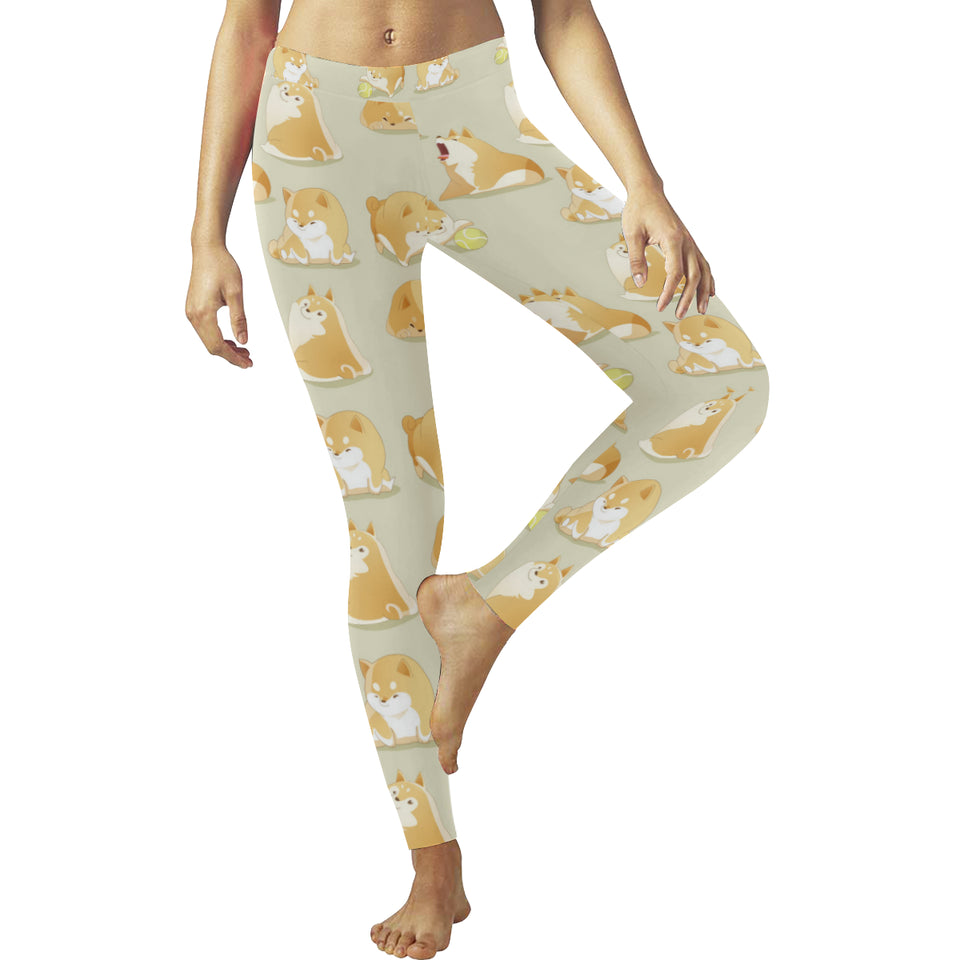 Cute fat shiba inu dog pattern Women's Legging Fulfilled In US