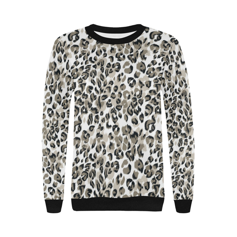 Leopard skin print pattern Women's Crew Neck Sweatshirt