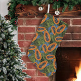 Colorful papaya tropical leaves Christmas Stocking